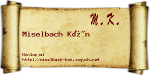 Miselbach Kán névjegykártya